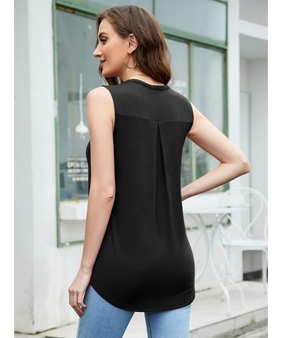 Women Summer Casual Short Sleeve T-Shirts V Neck Tops Short Sleeve Loose Fit Tunic Blouses Black $11.76 Tops