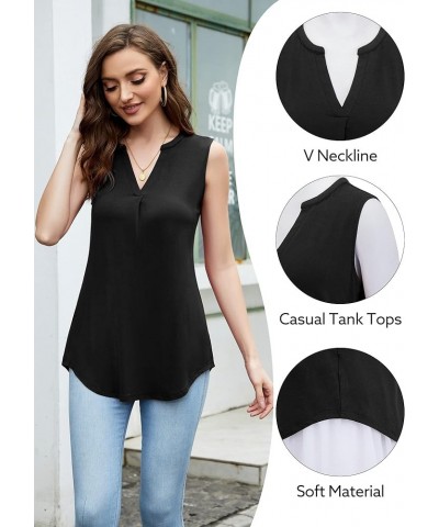 Women Summer Casual Short Sleeve T-Shirts V Neck Tops Short Sleeve Loose Fit Tunic Blouses Black $11.76 Tops