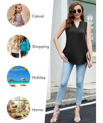 Women Summer Casual Short Sleeve T-Shirts V Neck Tops Short Sleeve Loose Fit Tunic Blouses Black $11.76 Tops