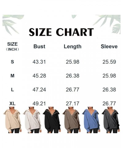 Womens Pullover Sweatshirts Half Zip Long Sleeve Oversized Lapel Quarter Zip Spring Fall Trendy Y2K Tops for Teen Girls Coffe...