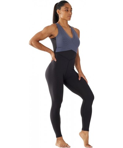 Women's Bodysuit Sleeveless Bodycon Rompers Backless Cross Jumpsuit Sports Gym Workout Butt Lifting Yoga Jumpsuit Black/Grey ...