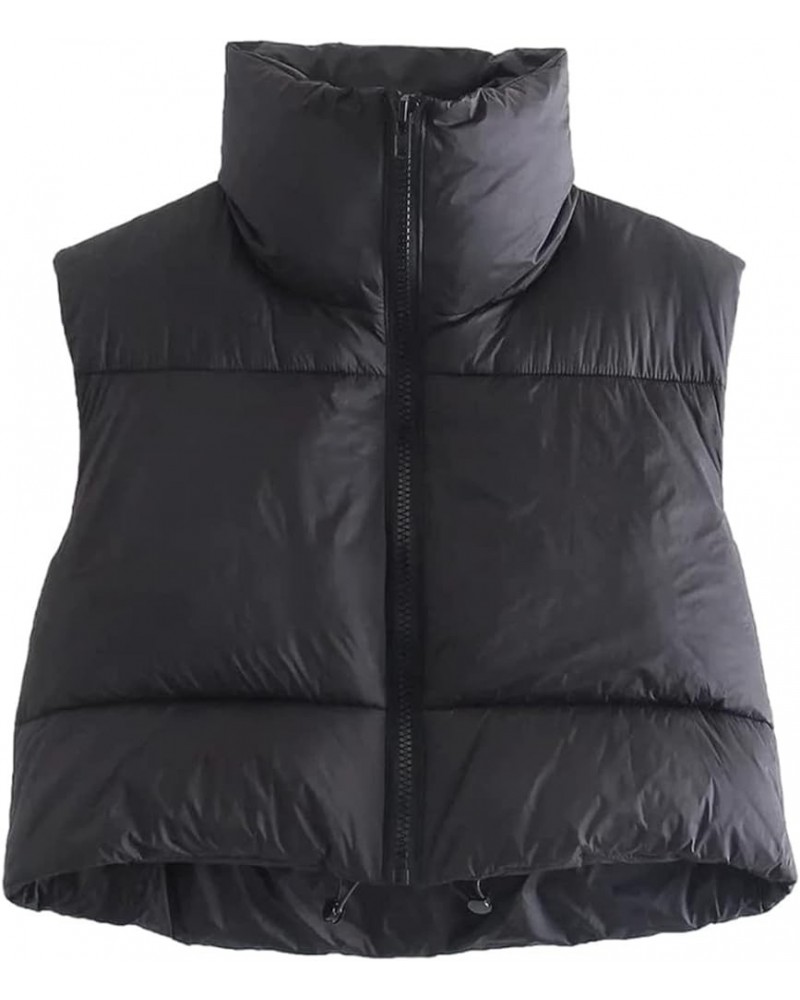 Women's Puffer Vest Women Winter Cropped Puffer Jacket Lightweight Parka Down Puffy Bubble Coat Warm Outerwear A-black $13.16...