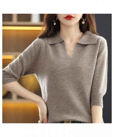 Women's Korean Style Cashmere Sweater Knit Top Orange $34.09 Sweaters