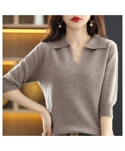 Women's Korean Style Cashmere Sweater Knit Top Orange $34.09 Sweaters