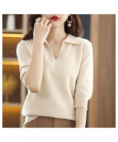 Women's Korean Style Cashmere Sweater Knit Top Orange $34.09 Sweaters