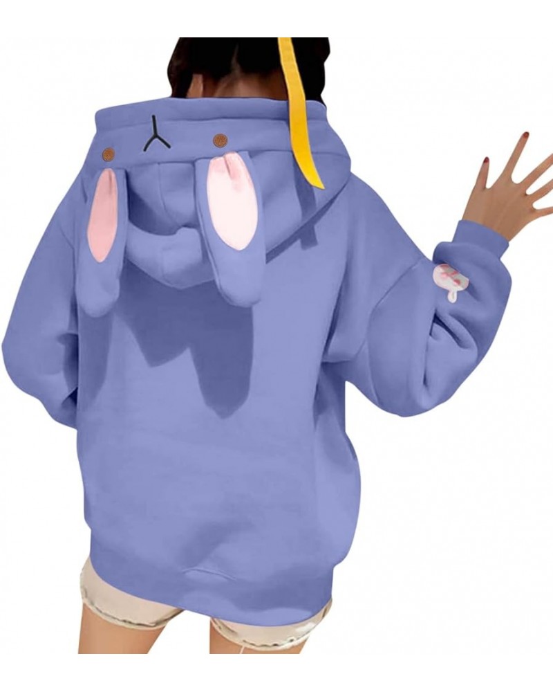 Cute Hoodies for Girls 10-12 Years Old Cute Sweatshirt Sleeve Fashion Tops Hooded Cotton Women Cat Fashion Z102-sky Blue $11....