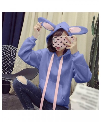 Cute Hoodies for Girls 10-12 Years Old Cute Sweatshirt Sleeve Fashion Tops Hooded Cotton Women Cat Fashion Z102-sky Blue $11....