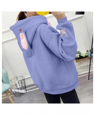 Cute Hoodies for Girls 10-12 Years Old Cute Sweatshirt Sleeve Fashion Tops Hooded Cotton Women Cat Fashion Z102-sky Blue $11....