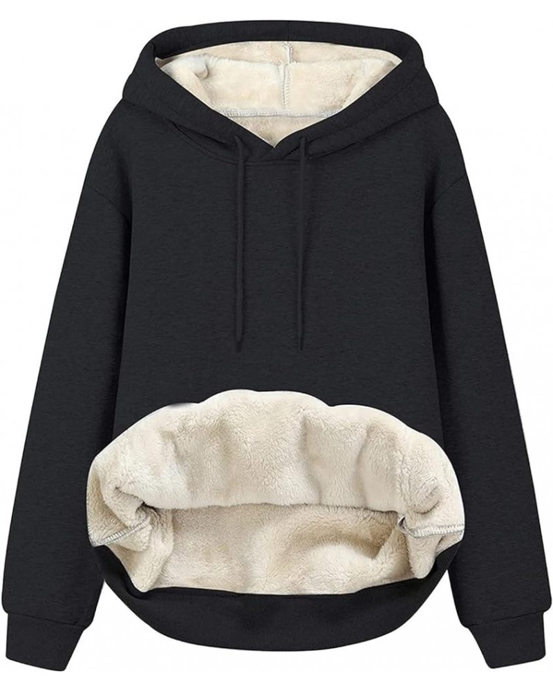 Women’s Oversized Sherpa Hoodies Long Sleeve Fleece Lined Sweatshirts Loose Fit Solid Winter Trendy Pullover Tops 1 Black $9....