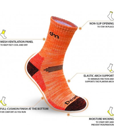 Athletic Hiking Socks for Women/Men Best Gifts/Cushioned Moisture Wicking Sports Socks(5Pairs) Orange/Grey/Purple/Blue/Pink -...