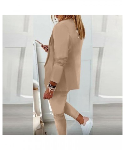 Women's Blazer Suits 2 Piece Work Pant Suit Business Jacket Office Lady Suits Sets 2023 Slim Fit Trouser Blazers 04khaki $6.9...