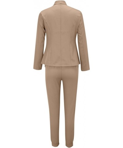 Women's Blazer Suits 2 Piece Work Pant Suit Business Jacket Office Lady Suits Sets 2023 Slim Fit Trouser Blazers 04khaki $6.9...