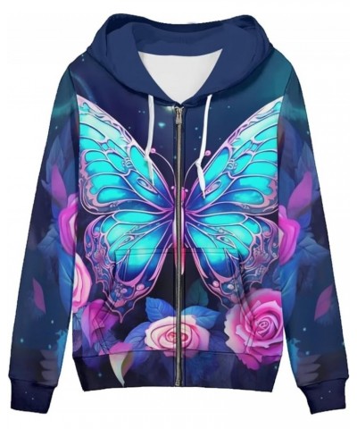 Trendy Zip Up Jackets for Women XS-5XL Fashion Hoodies and Sweatshirts Flower Butterfly $23.00 Hoodies & Sweatshirts