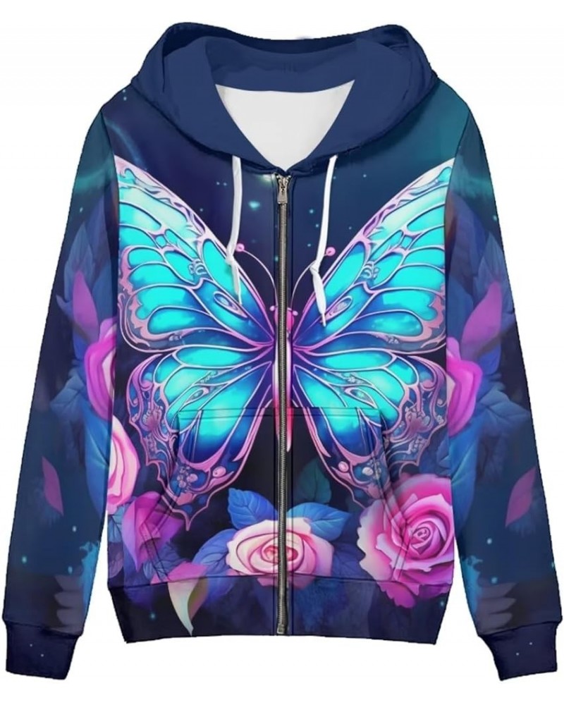 Trendy Zip Up Jackets for Women XS-5XL Fashion Hoodies and Sweatshirts Flower Butterfly $23.00 Hoodies & Sweatshirts