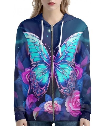 Trendy Zip Up Jackets for Women XS-5XL Fashion Hoodies and Sweatshirts Flower Butterfly $23.00 Hoodies & Sweatshirts