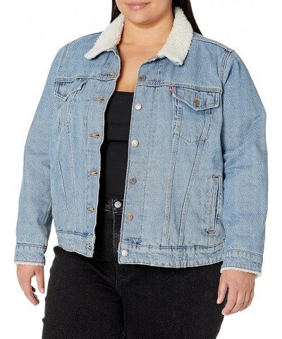 Women's Original Sherpa Trucker Jackets (Also Available in Plus) Plus Size Meadow Mist Corduroy $37.17 Others