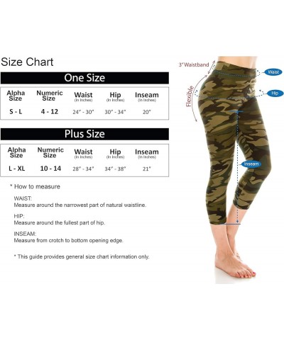 Women's Comfort Stretch Soft Solid Print 3" High Waist Band Active Capri Yoga Pants Leggings Black/Green $8.50 Others