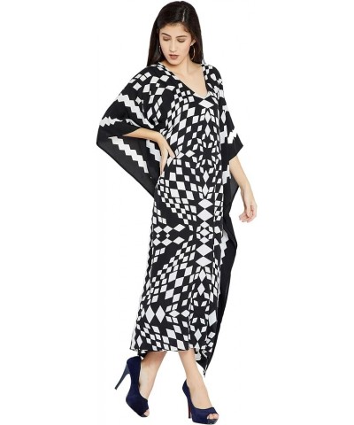 Gypsie Blu Women Long Maxi Plus Size Polyester Kaftan Caftan Gown Beach Party Casual Dress Black Casual $10.19 Swimsuits