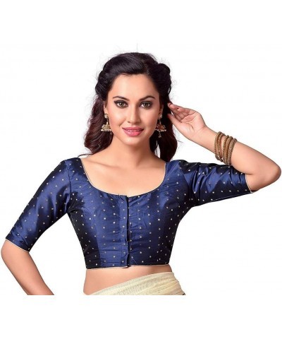 Ethnic View Readymade Blouse for Saree Indian Padded Choli Saree Blouse for Women Readymade Navy Blue 412 $26.54 Blouses