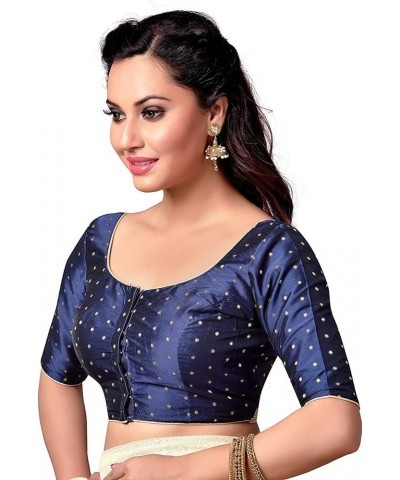 Ethnic View Readymade Blouse for Saree Indian Padded Choli Saree Blouse for Women Readymade Navy Blue 412 $26.54 Blouses