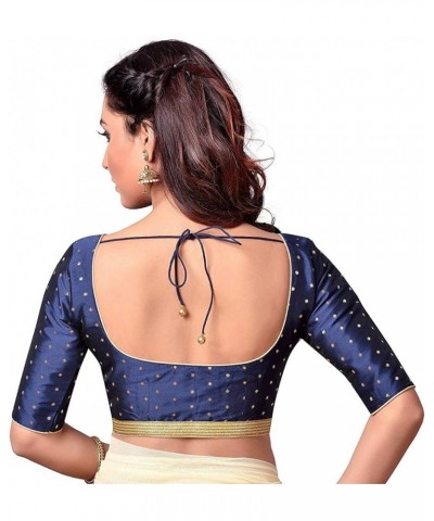 Ethnic View Readymade Blouse for Saree Indian Padded Choli Saree Blouse for Women Readymade Navy Blue 412 $26.54 Blouses