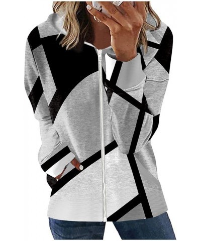 Womens Hoodies Zip Up Long Sleeve Jackets Drawstring Oversized Y2k Clothes Lightweight Sweatshirts with Pockets 1-gray $10.78...