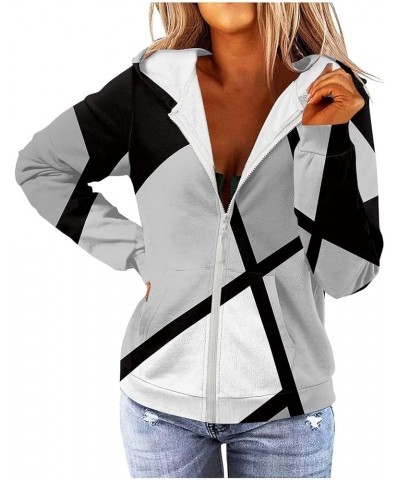 Womens Hoodies Zip Up Long Sleeve Jackets Drawstring Oversized Y2k Clothes Lightweight Sweatshirts with Pockets 1-gray $10.78...