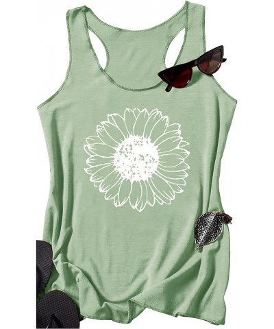 Country Concert Tank Tops Women Vintage Sunshine Racerback Tank Tops Summer Casual Classic-Fit Sleeveless T Shirt Cami Green1...