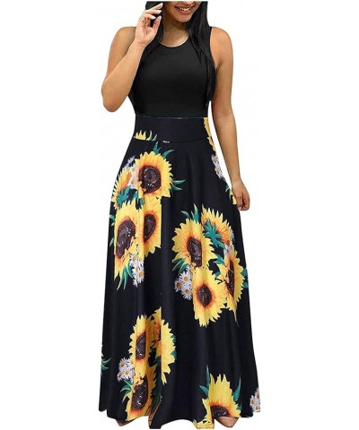 Summer Dresses for Women 2024,graduation dress for women Formal Floral Printed Short Sleeve Plus Size Summer Dresses Ee-black...