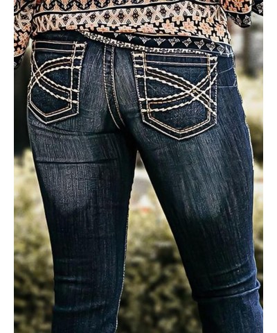 Women's Butt Lifting Jeans for Women Trendy Tummy Control Jeans Stretch Boot Cut Jeans Denim Pants Black Dark Blue $31.35 Jeans