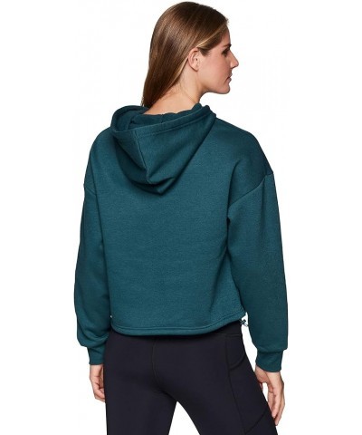 Active Women's Relaxed Lightweight Fleece Hoodie Sweatshirt With Zip Pocket Teal $13.38 Activewear