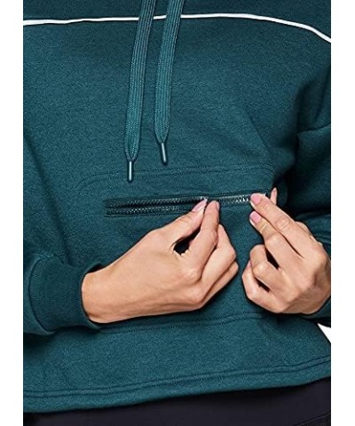 Active Women's Relaxed Lightweight Fleece Hoodie Sweatshirt With Zip Pocket Teal $13.38 Activewear