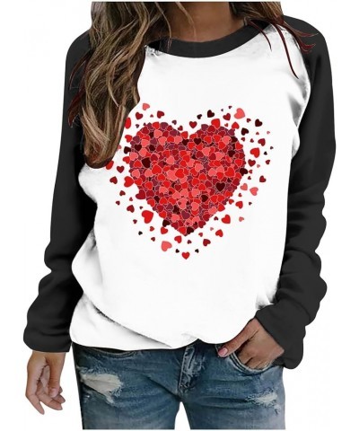 Women 2024 Valentine's Day Sweatshirt Love Heart Leopard Grahic Print Hoodies Long Sleeve Trendy Pullover Sweater G08 Black $...