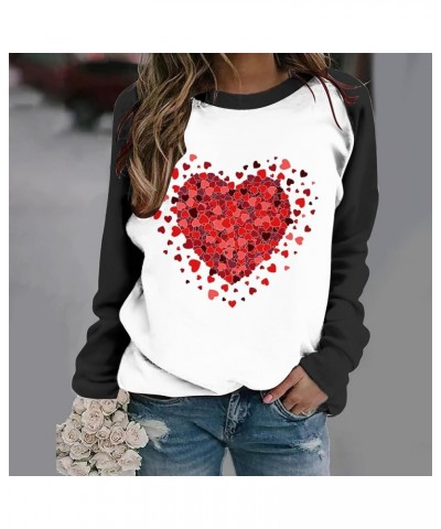 Women 2024 Valentine's Day Sweatshirt Love Heart Leopard Grahic Print Hoodies Long Sleeve Trendy Pullover Sweater G08 Black $...