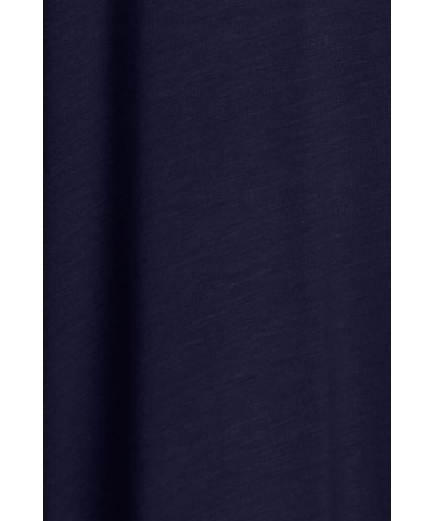 Women's Solid Casual Comfy Short Sleeve Jersey Knit A-Line Midi Dress Hdr00044 Navy $15.65 Dresses