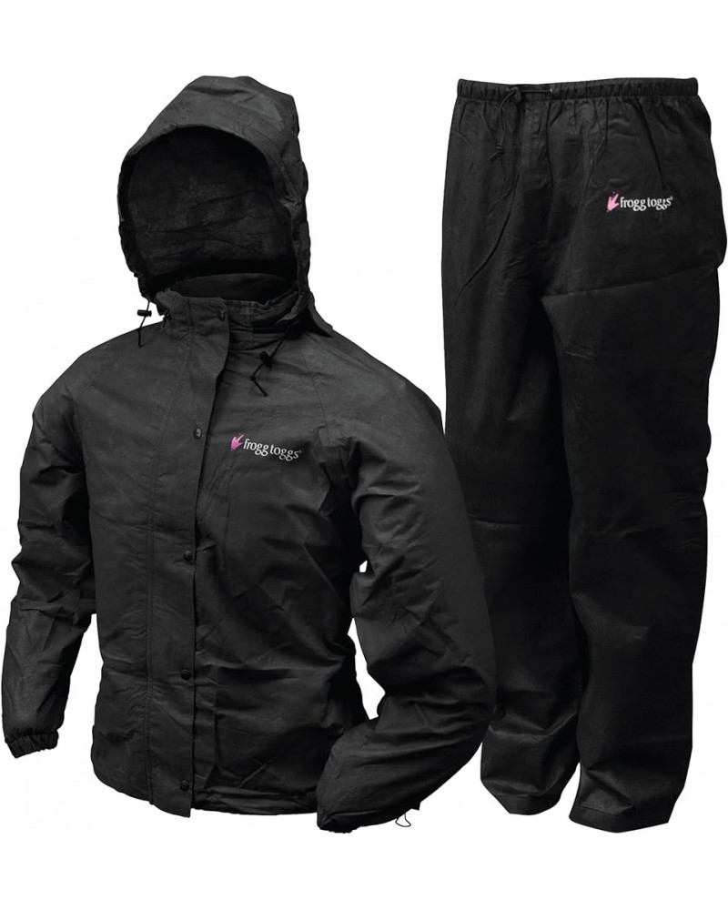 Women's Classic All-Purpose Waterproof Breathable Rain Suit Black $30.24 Jackets