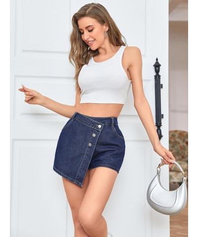 Women's Skort Dark Wash Blue $11.01 Skirts