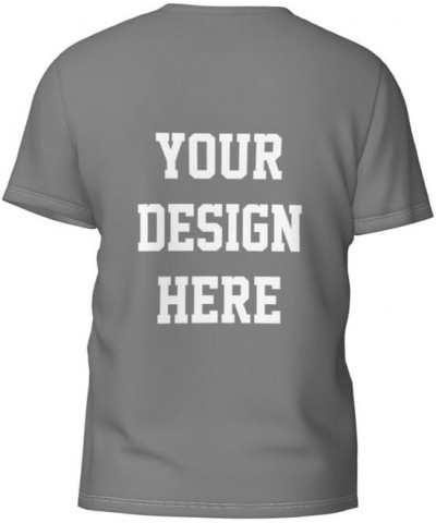 Custom T Shirts for Men Personalized Shirts Custom Shirts Design Your Own Adult Grey $5.88 Tops