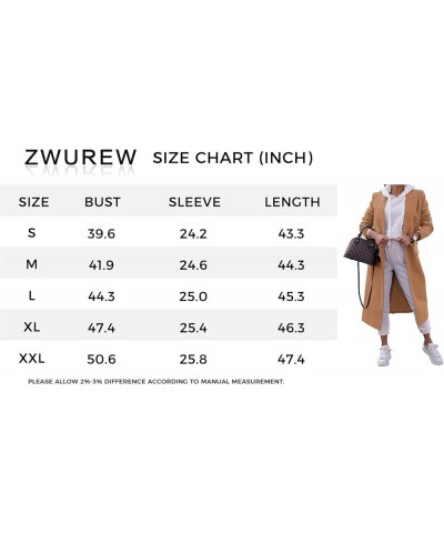 Women's Double Breasted Pea Coat Lapel Wool Blend Long Trench Jacket Winter Elegant Overcoat Outwear 1-black $40.32 Coats