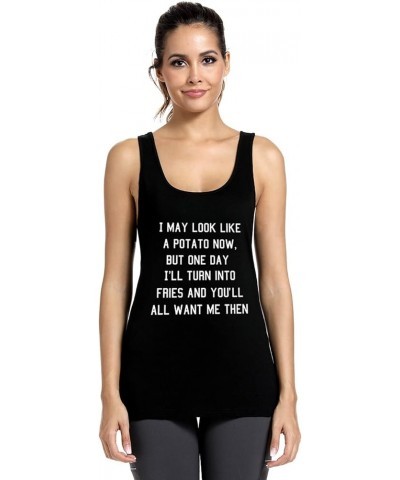 Workout Tank Tops for Women-Womens Funny Saying Fitness Gym Sleeveless Racerback Shirts Black-3 $10.58 Activewear