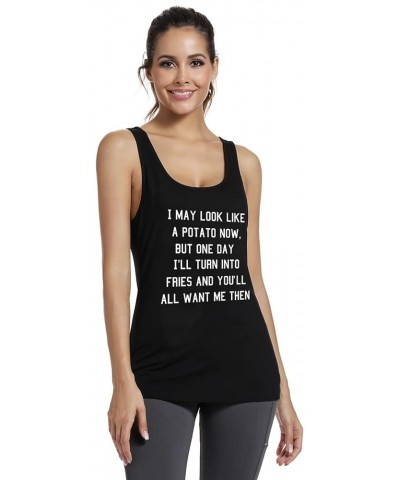 Workout Tank Tops for Women-Womens Funny Saying Fitness Gym Sleeveless Racerback Shirts Black-3 $10.58 Activewear