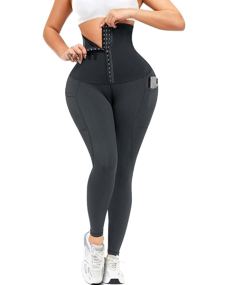 Super High Waist Corset Leggings for Women Tummy Control Magic Waist Trainer Shaper Leggings Yoga Pants 2 Pockets Corset Legg...