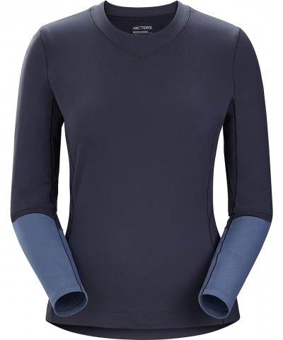 Rho Lightweight Crew Neck LS Women's | Lightweight Base Layer Crew Black Sapphire/Moonlit $55.20 Activewear