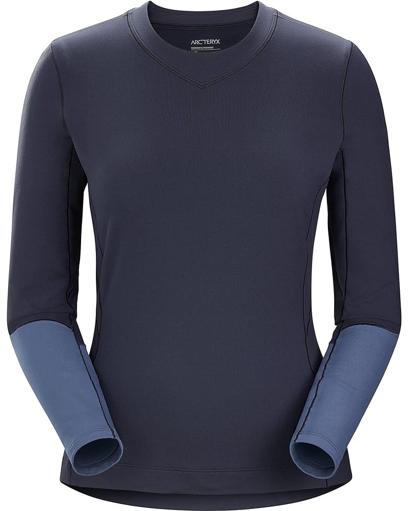 Rho Lightweight Crew Neck LS Women's | Lightweight Base Layer Crew Black Sapphire/Moonlit $55.20 Activewear