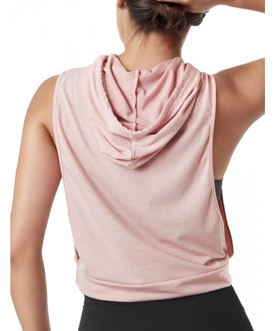 Womens Actvicewear Sleeveless Hoodie Crop Tank Tops Workout Sweatshirt Dcf178-pink $12.00 Hoodies & Sweatshirts