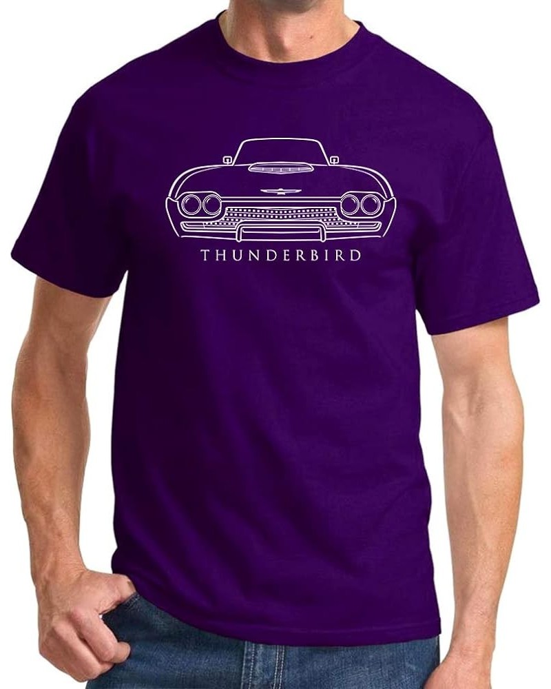 1962 Ford Thunderbird Classic Front End Design Print Tshirt Purple $15.00 T-Shirts