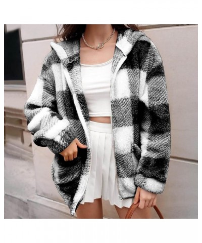 Womens Soft Comfy Flannel Plaid Shacket Casual Button up Long Sleeve Jackets Winter Shirts Clothes with Pockets A22 Black $13...