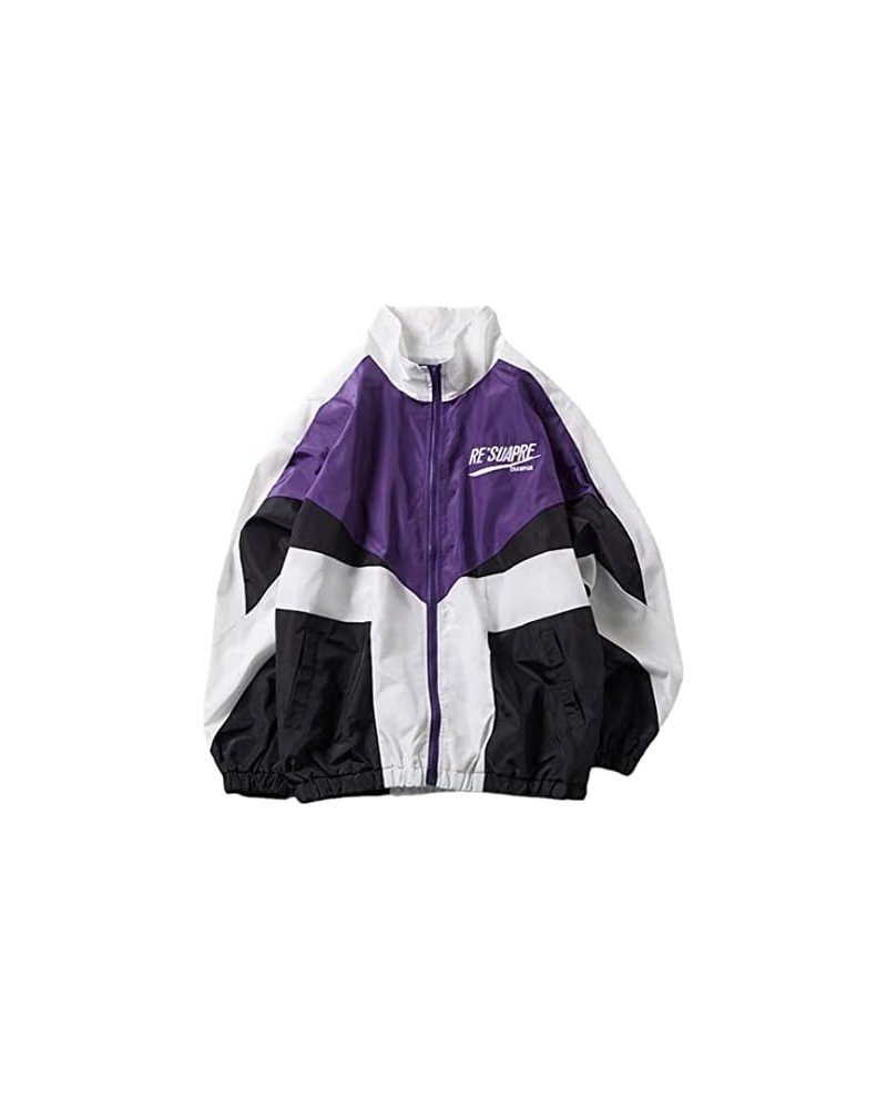 Y2k Jacket for Women Zip Up Jacket Y2k Clothing Varsity Jacket Women Oversized Lightweigh Jacket Women Purple $17.66 Jackets