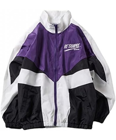 Y2k Jacket for Women Zip Up Jacket Y2k Clothing Varsity Jacket Women Oversized Lightweigh Jacket Women Purple $17.66 Jackets