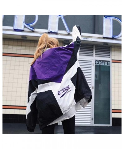 Y2k Jacket for Women Zip Up Jacket Y2k Clothing Varsity Jacket Women Oversized Lightweigh Jacket Women Purple $17.66 Jackets